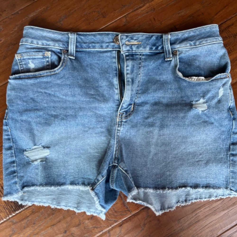 Maurices Blue Distressed Jean Shorts Vintage Look